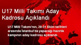 U17 Milli Takımı Aday Kadrosu Açıklandı