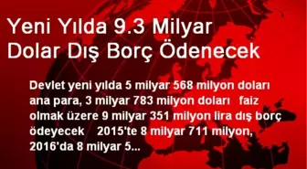 Yeni Yılda 9.3 Milyar Dolar Dış Borç Ödenecek