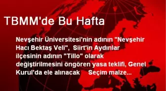 TBMM'de Bu Hafta