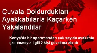 Çuvala Doldurdukları Ayakkabılarla Kaçarken Yakalandılar