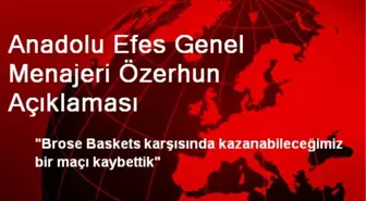 Anadolu Efes Genel Menajeri Özerhun Açıklaması