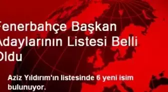 Fenerbahçe Başkan Adaylarının Listesi Belli Oldu