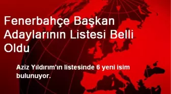 Fenerbahçe Başkan Adaylarının Listesi Belli Oldu