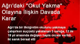 Ağrı'daki 'Okul Yakma' Olayına İlişkin Davada Karar