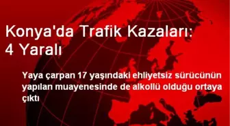 Konya'da Trafik Kazaları: 4 Yaralı