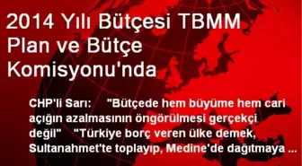 2014 Yılı Bütçesi TBMM Plan ve Bütçe Komisyonu'nda