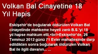 Volkan Bal Cinayetine 18 Yıl Hapis