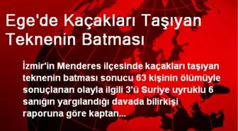 Ege'de Kaçakları Taşıyan Teknenin Batması