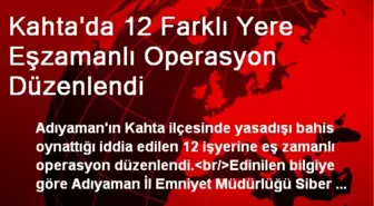 Kahta'da 12 Farklı Yere Eşzamanlı Operasyon Düzenlendi