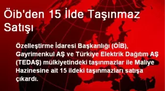 Öib'den 15 İlde Taşınmaz Satışı