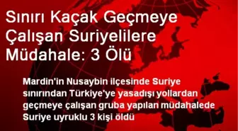 Sınırı Kaçak Geçmeye Çalışan Suriyelilere Müdahale: 3 Ölü