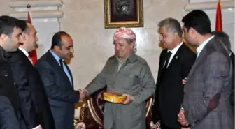 Barzani ve Perwer'i Ak Partili Dindar ve Şırnak Vali Vekili Uğurladı