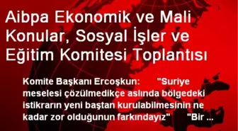 Aibpa Ekonomik ve Mali Konular, Sosyal İşler ve Eğitim Komitesi Toplantısı