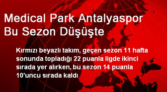 Medical Park Antalyaspor Bu Sezon Düşüşte