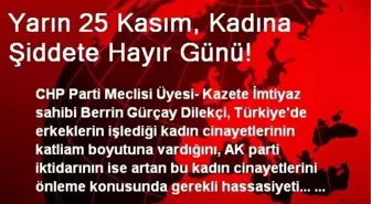 Yarın 25 Kasım, Kadına Şiddete Hayır Günü!