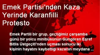 Emek Partisi'nden Kaza Yerinde Karanfilli Protesto