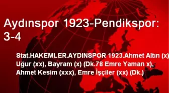 Aydınspor 1923-Pendikspor: 3-4