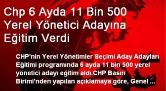 Chp 6 Ayda 11 Bin 500 Yerel Yönetici Adayına Eğitim Verdi