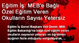 Eğitim İş: MEB'e Bağlı Özel Eğitim Veren Okulların Sayısı Yetersiz