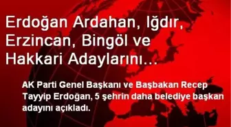 Erdoğan Ardahan, Iğdır, Erzincan, Bingöl ve Hakkari Adaylarını Açıkladı