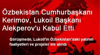 Özbekistan Cumhurbaşkanı Kerimov, Lukoil Başkanı Alekperov'u Kabul Etti