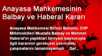 Anayasa Mahkemesinin Balbay ve Haberal Kararı