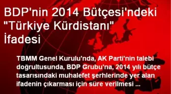 BDP'nin 2014 Bütçesi'ndeki 'Türkiye Kürdistanı' İfadesi