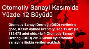 Otomotiv Sanayi Kasım'da Yüzde 12 Büyüdü