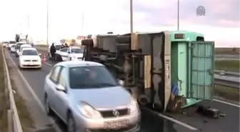 Kırklareli'de servis otobüsü devrildi: 23 yaralı