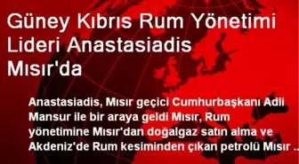 Güney Kıbrıs Rum Yönetimi Lideri Anastasiadis Mısır'da