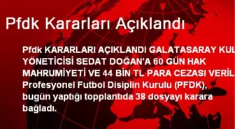 Pfdk Kararları Açıklandı