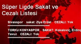 Süper Ligde Sakat ve Cezalı Listesi