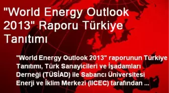 'World Energy Outlook 2013' Raporu Türkiye Tanıtımı