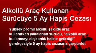 Alkollü Araç Kullanan Sürücüye 5 Ay Hapis Cezası