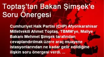 Toptaş'tan Bakan Şimşek'e Soru Önergesi