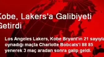 Kobe, Lakers'a Galibiyeti Getirdi