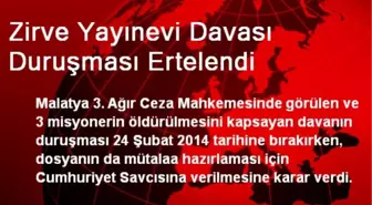 Zirve Yayınevi Davası Duruşması Ertelendi