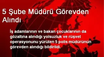 5 Şube Müdürü Görevden Alındı