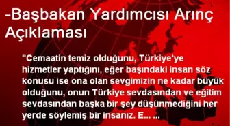 -Başbakan Yardımcısı Arınç Açıklaması