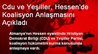 CDU ve Yeşiller, Hessen'de Koalisyon Anlaşmasını Açıkladı