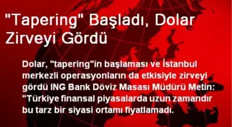 'Tapering' Başladı, Dolar Zirveyi Gördü