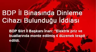 BDP İl Binasında Dinleme Cihazı Bulunduğu İddiası