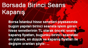 Borsada Birinci Seans Kapanış