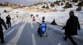 Ergan Dağı'nda Kayak Sezonu Kızakla Açıldı