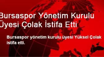 Bursaspor Yönetim Kurulu Üyesi Çolak İstifa Etti