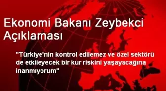 Ekonomi Bakanı Zeybekci Açıklaması