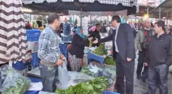 MHP Belediye Başkan Adayı Dinç, Pazarcı Esnafını Ziyaret Etti