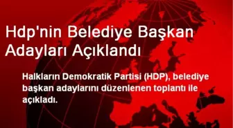 Hdp'nin Belediye Başkan Adayları Açıklandı