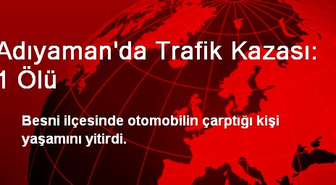 Besni'de Otomobilin Çarptığı Kişi Öldü