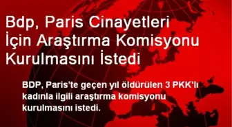 Bdp, Paris Cinayetleri İçin Araştırma Komisyonu Kurulmasını İstedi